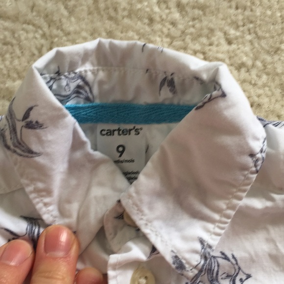 Fish Print S/S Button Down - Picture 3 of 4